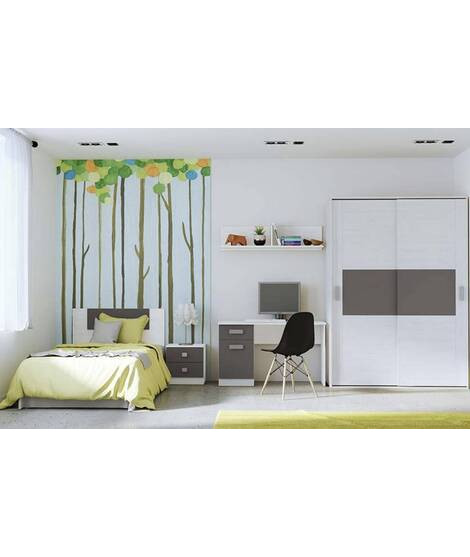 DORMITORIO CON ARMARIO MOD.DONALD AMBIENTE 4BCOLOR ANDERSEN GRAFITO