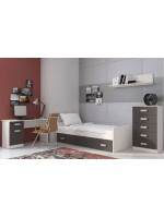 DORMITORIO S/ARMARIO MOD.DONALD AMBIENTE 1AEN COLOR ANDERSEN-GRAFITO