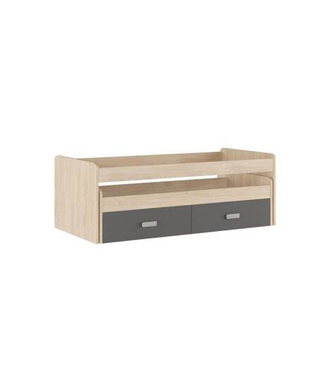 CAMA COMPACTA+C.NIDO RU.CON CAJONERA MOD.DONALD PUCCINI-GRAFITO