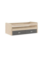 CAMA COMPACTA+C.NIDO RU.CON CAJONERA MOD.DONALD PUCCINI-GRAFITO