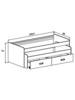 CAMA COMPACTA+C.NIDO RU.CON CAJONERA MOD.DONALD PUCCINI-ANDERSEN