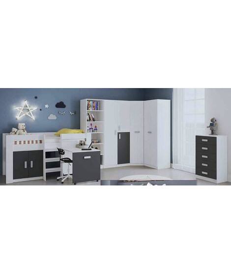 DORMITORIO JUVENIL COMPLETO MOD.DONALD+ AMB.46
