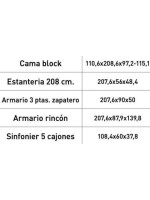 DORMITORIO JUVENIL COMPLETO MOD.DONALD+ AMB.46
