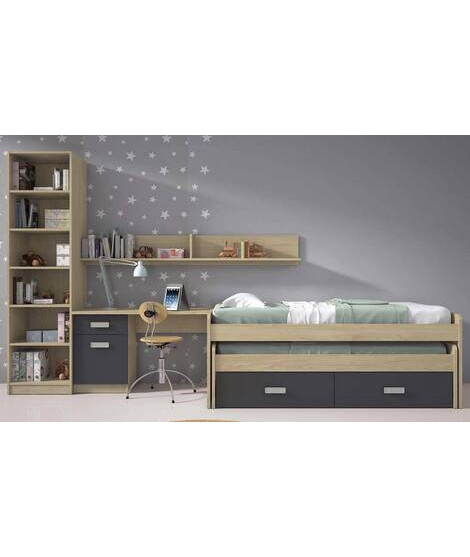 DORMITORIO JUVENIL COMPLETO MOD.DONALD+ AMB.35