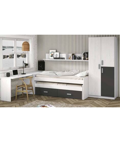 DORMITORIO JUVENIL COMPLETO MOD.DONALD+ AMB.37