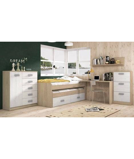DORMITORIO JUVENIL COMPLETO MOD.DONALD+ AMB.39