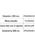 DORMITORIO JUVENIL COMPLETO MOD.DONALD+ AMB.24
