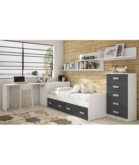 DORMITORIO JUVENIL COMPLETO MOD.DONALD+ AMB.25