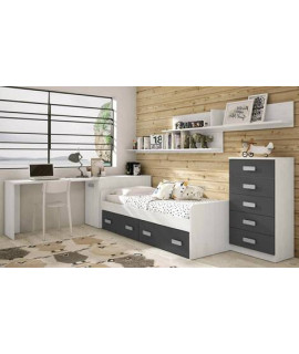 DORMITORIO JUVENIL COMPLETO MOD.DONALD+ AMB.25