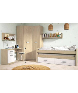 DORMITORIO JUVENIL COMPLETO MOD.DONALD+ AMB.27