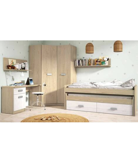 DORMITORIO JUVENIL COMPLETO MOD.DONALD+ AMB.27