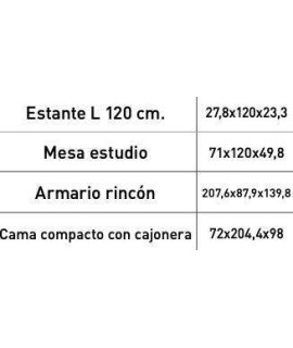 DORMITORIO JUVENIL COMPLETO MOD.DONALD+ AMB.27