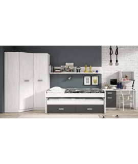 DORMITORIO JUVENIL COMPLETO MOD.DONALD+ AMB.28