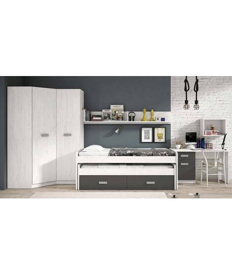 DORMITORIO JUVENIL COMPLETO MOD.DONALD+ AMB.28