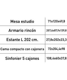 DORMITORIO JUVENIL COMPLETO MOD.DONALD+ AMB.33