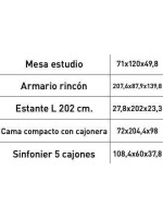 DORMITORIO JUVENIL COMPLETO MOD.DONALD+ AMB.33